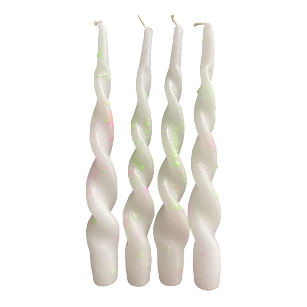 Diana Twist Taper Candle Set Scandinavian Unicorn 9.5in Handmade Candles